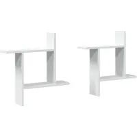vidaXL Étagères murales 2 pcs blanc 50x12x50 cm bois d'ingénierie
