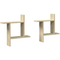 vidaXL Étagères murales 2pcs chêne sonoma 50x12x50cm bois d'ingénierie