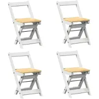 vidaXL Chaise de salle à manger pliante 4 pcs. Corona Blanc Pin massif