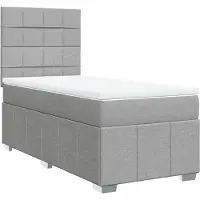 vidaXL Lit boxspring avec matelas gris clair 90x190 cm Tissu