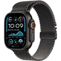 Apple Watch Ultra 2 GPS + Cellular 49 mm Boîtier en Titane Noir avec Bracelet Milanais Titane Noir S version 2024