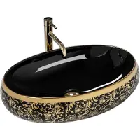 REA Meryl Black/Gold Opzetwastafel Zwart En Goud 60x40,5 cm (405 mm, 600 mm)