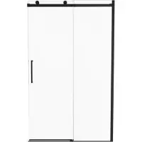 Luca Varess Boltano porte coulissante 120 cm x 200 cm verre transparent profil noir mat
