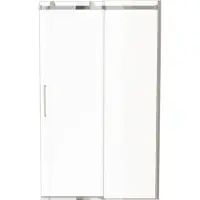 Luca Varess Boltano porte coulissante 120 cm x 200 cm verre transparent chrome profil