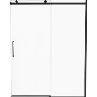 Luca Varess Boltano porte coulissante 160 cm x 200 cm verre transparent profil noir mat