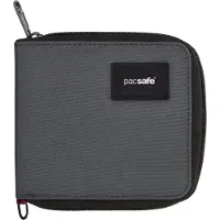 Pacsafe Rfidsafe Portefeuille Zippé Ardoise