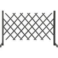vidaXL Clôture de jardin Gris 120x90 cm Sapin massif