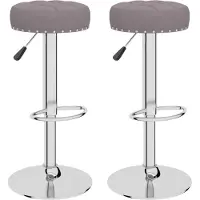 vidaXL Tabouret de bar 2 pcs. Tissu taupe