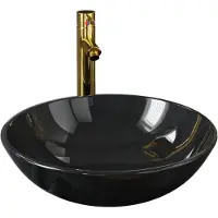 vidaXL Salle de bains Lavabo avec robinet Garniture d'écoulement noir