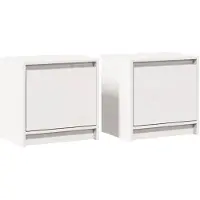 vidaXL Tables de chevet 2 pcs Blanc 40x30,5x40 cm Bois de pin massif