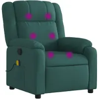 vidaXL Fauteuil de massage vert foncé Tissu