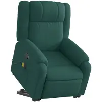 vidaXL Fauteuil de massage avec releveur Vert foncé Tissu
