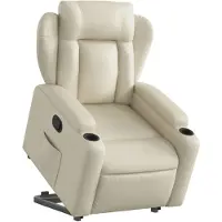 vidaXL Fauteuil relax avec releveur Crème Similicuir
