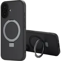 Accezz Coque Ring Stand avec MagSafe pour Apple iPhone 16 - Noir