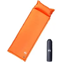 vidaXL Matelas de camping autogonflant avec oreiller 1 personne orange