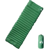 vidaXL Matelas de camping autogonflant avec oreiller 1 personne vert