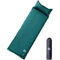 vidaXL Matelas de camping autogonflant avec oreiller 1 personne vert