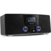 Audizio radio met Bluetooth - Audizio Cannes - Stereo FM & radio met cd speler en mp3 speler (Bluetooth, Lecteur de CD, 1x 120 W), Chaîne stéréo, Noir