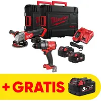 Waelbers - Set D'outils M18 FPP2E3-502X M18 FPD3 + M18 FSAG125X 18V 5.0Ah En Coffret HD - 4933492516