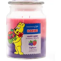 Haribo Bougie parfumée - - Happy Berry - 510g - Fraises et framboises bleues - Violet