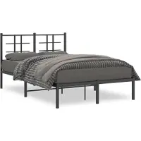 vidaXL Cadre de lit avec tête de lit en métal noir 120x190 cm