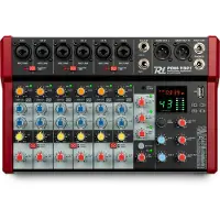 Power Dynamics PDM-Y801 (Studio et mixeur live), Table de mixage, Rouge, Noir