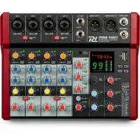 Power Dynamics PDM-Y601 (Studio et mixeur live), Table de mixage, Rouge, Noir