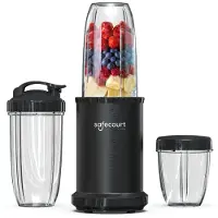 Safecourt Kitchen Mixeur - - Smoothie Blender - Blender 1200W - Incl. des gobelets à emporter - Noir