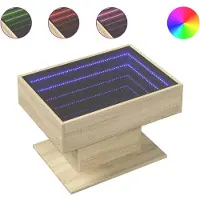 vidaXL Table basse LED Chêne Sonoma 70x50x45 cm Matériau dérivé du bois