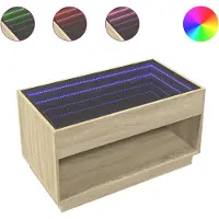 vidaXL Table basse avec Infinity-LED Chêne Sonoma 90x50x50 cm