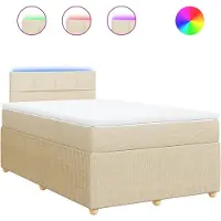 vidaXL Lit Boxspring avec matelas Crème 120x200 cm Tissu