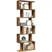 vidaXL Étagère séparatrice de pièce à 6 niveaux vieux bois 70x24x193cm