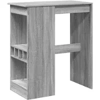 vidaXL Table de bar avec étagère Gris Sonoma 90x47,5x103,5 cm Bois composite