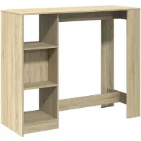 vidaXL Table de bar avec étagère Chêne Sonoma 124x46x103,5 cm Bois composite