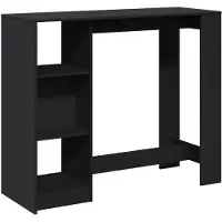 vidaXL Table de bar avec étagère noire 124x46x103,5 cm Bois composite