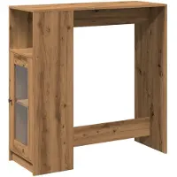 vidaXL Table de bar avec étagère Chêne Artisan 101x40x103,5 cm Bois composite