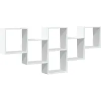 vidaXL Étagère murale blanc 159x18x66 cm bois d'ingénierie