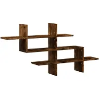 vidaXL Étagère murale chêne fumé 124,5x18x60,5 cm bois d'ingénierie