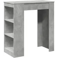 vidaXL Table de bar avec étagère gris béton 95x47x103,5 cm Bois composite