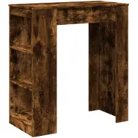 vidaXL Table de bar avec étagère chêne fumé 95x47x103,5 cm Bois composite