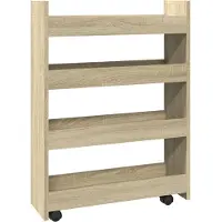 vidaXL Chariot de rangement Étroit 4 étagères Chêne Sonoma Bois composite