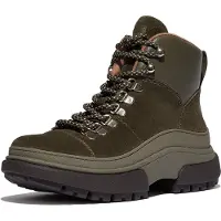 FitFlop Bottes FitFlop Femme Wylder Lacets Bottes Suède Olive Foncé-Taille 39