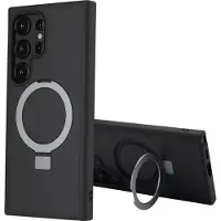 Accezz Coque Ring Stand avec MagSafe pour Samsung Galaxy S24 Ultra - Noir
