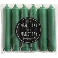 Rustik Lys Bougies Rustik - Coffret cadeau de bougies de table « Rustik » (vert bouteille, lot de 6)