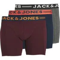 Jack & Jones Plus Boxers bleu marine / gris chiné / orange foncé / bourgogne