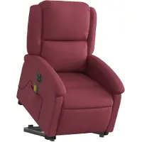 vidaXL Fauteuil de massage électrique avec releveur Tissu rouge vin