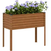 vidaXL Jardinière de jardin 100 x 45 x 90 cm Acier patiné