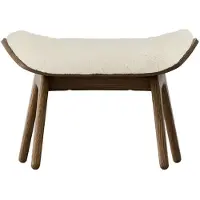 UMAGE The Reader Pouf Dark oak | Teddy white - Teddy bear fabric
