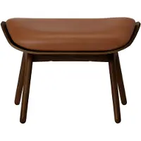 UMAGE The Reader Pouf Dark oak | Cognac - Leather