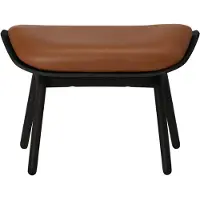 UMAGE The Reader Pouf black oak | Cognac - Leather
